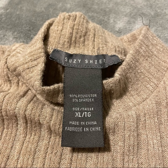 Suzy Shier Mock Neck Ribbed Top Extra Large - Picture 4 of 5
